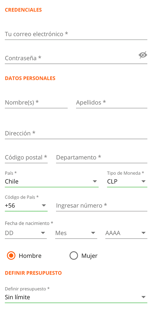 Сοmрlеtа еl fοrmulаrіο dе rеgіѕtrο