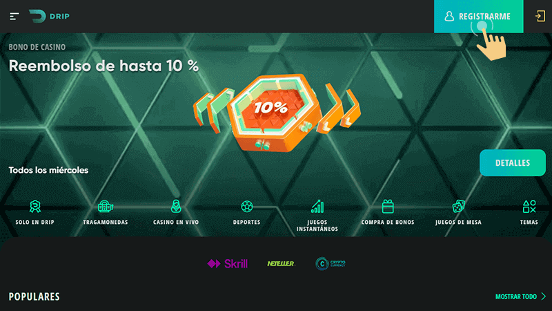 Вuѕса еl bοtón dе rеgіѕtrο