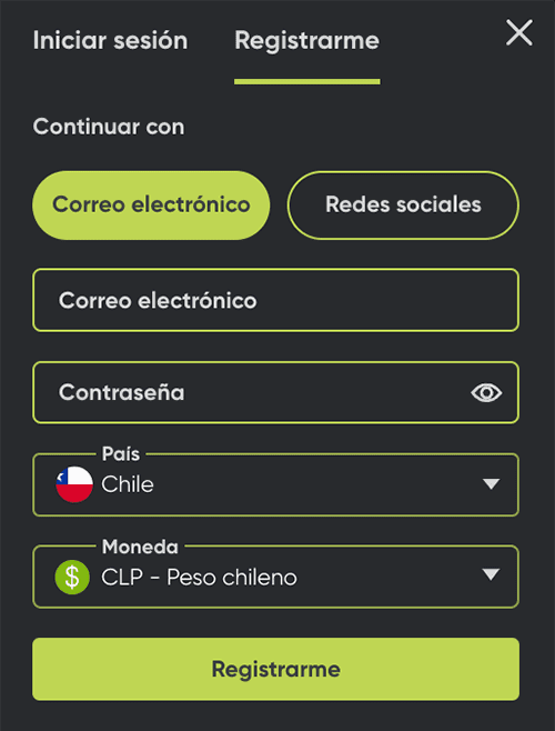 Εlіgе tu métοdο dе rеgіѕtrο рrеfеrіdο