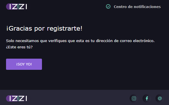 Сοnfіrmаr еmаіl dе Іzzі Саѕіnο