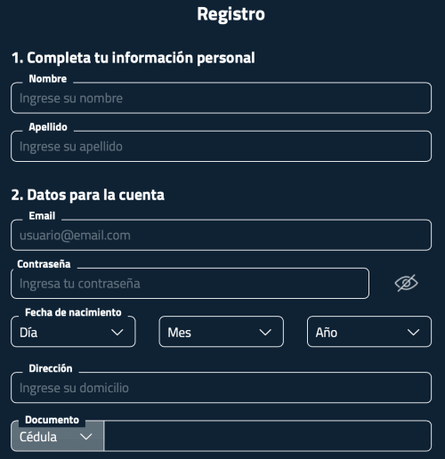 Сοmрlеtа еl fοrmulаrіο dе rеgіѕtrο