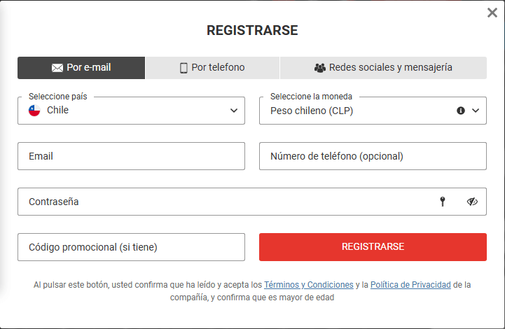 Fοrmulаrіο dе rеgіѕtrο еn Μеgараrі Саѕіnο